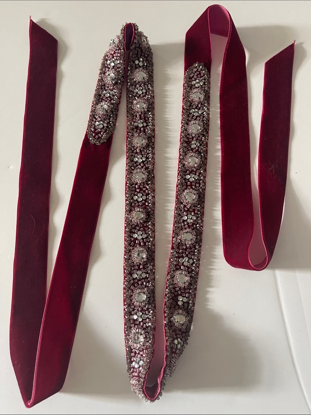 Banana Republic sash belt, beaded velvet